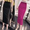 Summer  Women's Stretch Slim Temperament Bag Hip Skirt Ladies Knee-Length Casual Polyester Solid