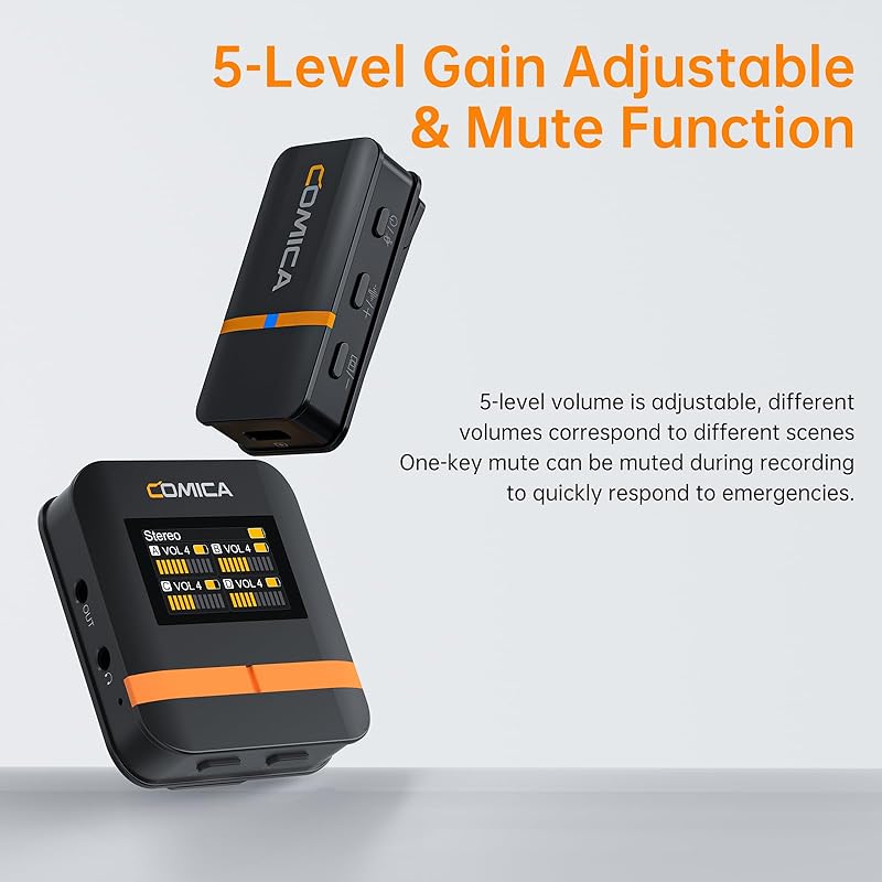 Comica Vimo Q 4 передатчика + 1 приемник беспроводной штыревой микрофон дальность передачи 200 м, обработка звука CalMix, в комплект входит зарядный чехол Видео