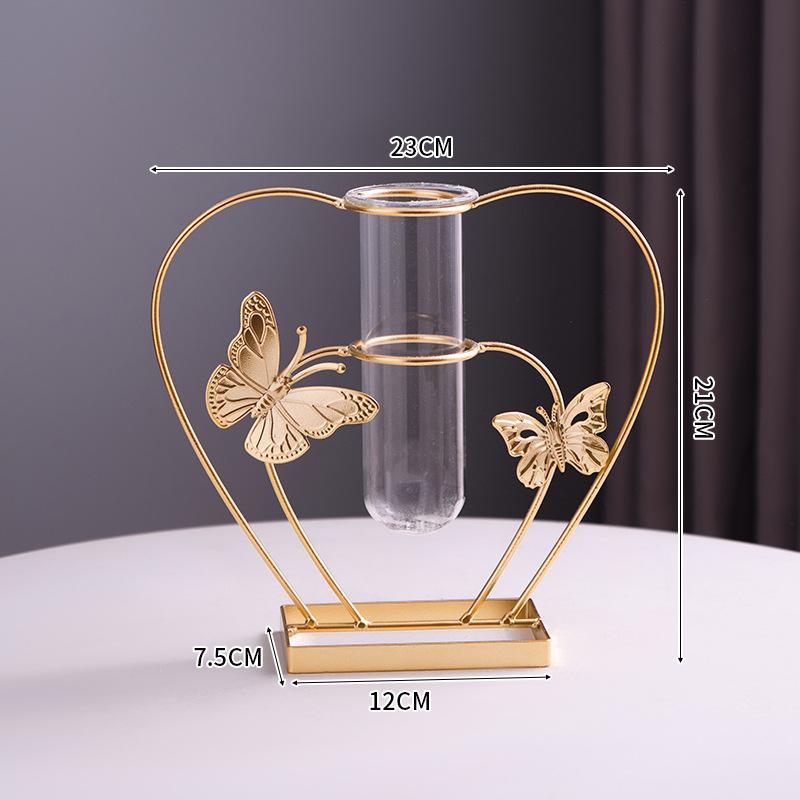 Geometric Golden Glass Vase Golden Hydroponic Vase Office Desktop Flower Arrangement Vase Living Room Desktop Decor Flower Pot
