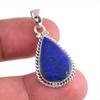 Natural Lapis Lazuli Gemstone Handmade 925 Solid Silver Gift Pendant 1.50" H8U62