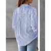 Women S Long Sleeve Striped Loose Fit Work Shirt With Pockets
