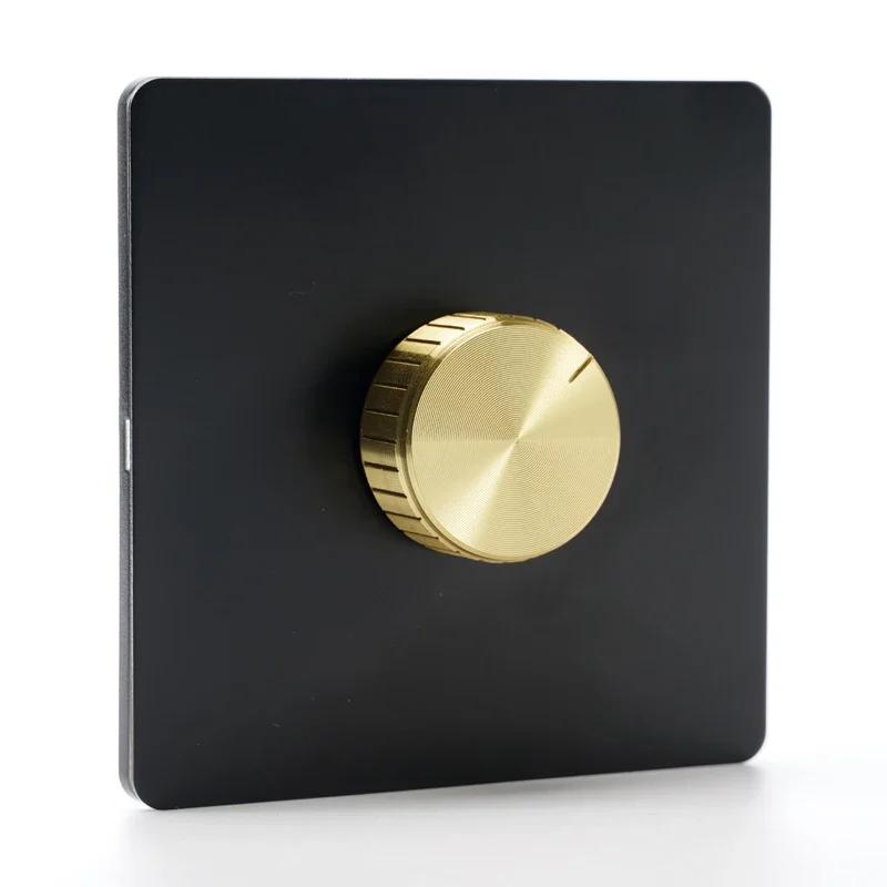 86 Тип Ретро Выключатель 1-4 Gang 2 Way Настенный Светильник Латунный Рычажный Переключатель Черный Матовый Нержавеющая Стальная Панель Розетка EU FR