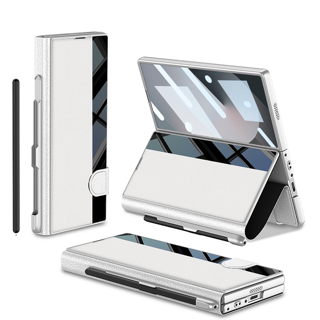 Мобильный телефон Samsung Z Fold6 Кронштейн из хитиновой кожи Складной экран Защита от падений Чехол-книжка Кожаный чехол Пленка Встроенный слот для ручки