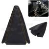 16mm Universal PU Leather Car Auto Gear Shift Collars Carbon Fiber Car Manual Shifter Gear Shift Boot Cover Gaiter