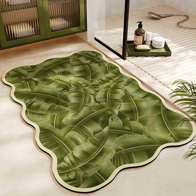 Коврик для ванной комнаты в стиле зеленого леса, впитывающий, быстросохнущий, противоскользящий коврик