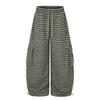Mens Striped Cargo Pants Loose Wide Leg Casual Trousers Streetwear Style