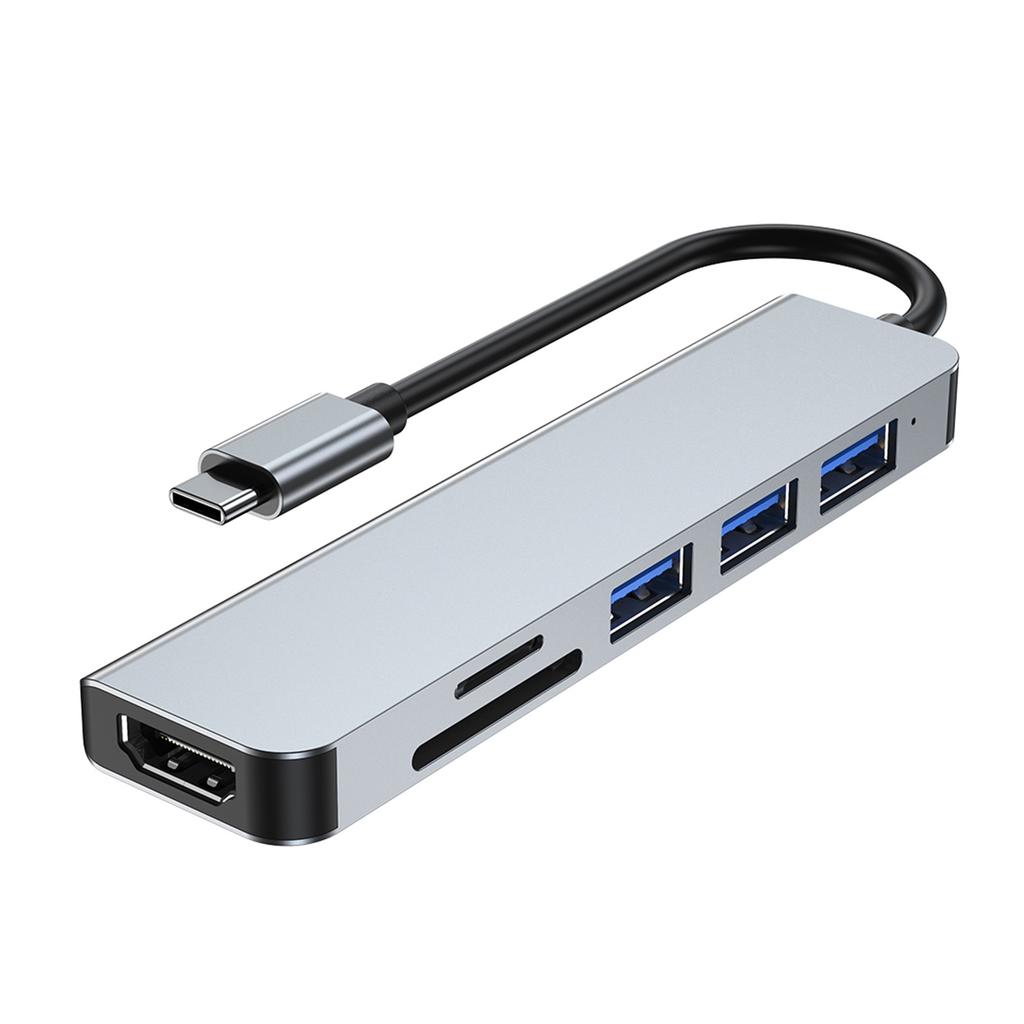 6 в 1 USB-C Type C HD Выход 4K USB 3.0 HD Адаптер ХАБ Многофункциональная Док-станция