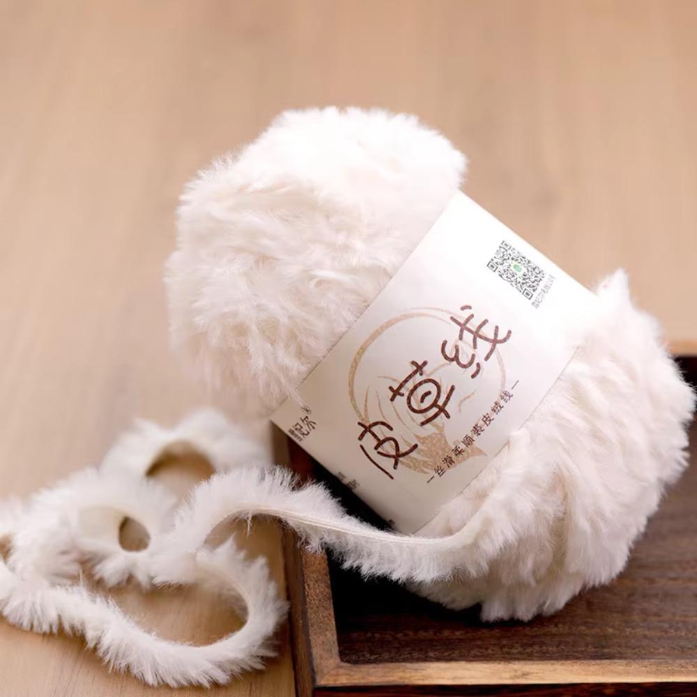 Long Plush Faux Fur Yarn Thickness Knitting Yarn Thread New Fluffy Mink Yarn DIY Crocheting Hat