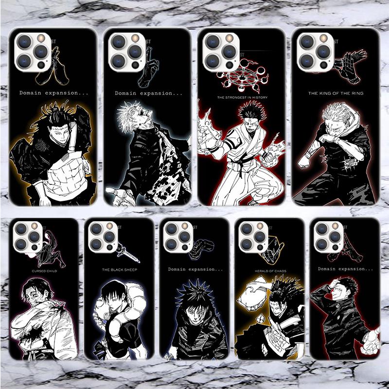Kaisen J-Jujutsu Art Мягкий чехол для телефона для iPhone 17 Air 16 16E 15 14 Plus 13 Mini 12 11 Pro Max X XR XS 7 8 + SE 2020 Узор Cov