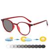 Round Women Retro Oversized Ultralight Comfortable Photochromic Reading Glasses +0.75 To +4