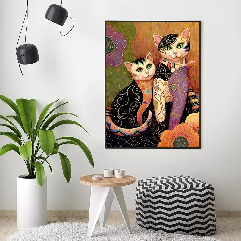 Густав Климт, Известные картины, Кошки, Искусство, Холст, Живопись, Абстрактные и милые животные, Ретро, ​​Фрески,