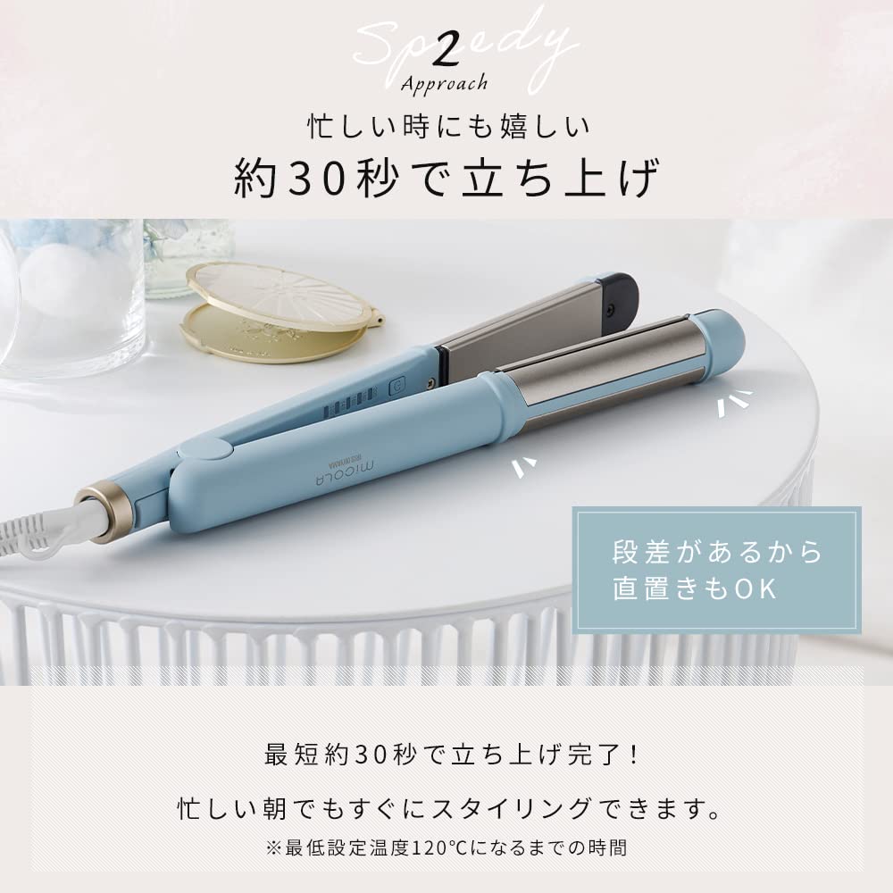 За 30 Iris Ohyama MiCOLA Прямой заморский регулируемый температурный режим Мокко [Запускается секундами, легкий, двусторонний] Утюг, совместимый, HIR-MS201-T