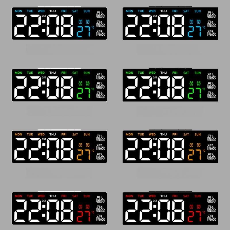 Цифровой будильник ТЕМП Дата Неделя 3 Напоминания о приеме лекарств 2 Будильника 3 Уровня Яркости USB Выход Порт для зарядки 12/24H Светодиодные часы