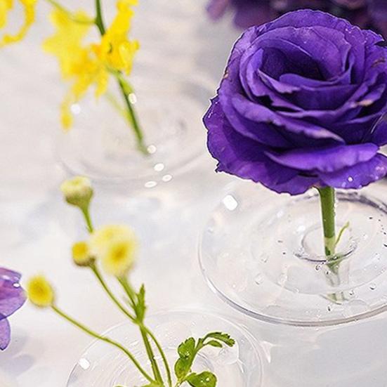 Плавающий держатель для цветочной композиции Прозрачная плавающая ваза для цветов Держатель для стеблей Плавающая мини-ваза для мисок Аквариумов Центральный элемент для обеденного стола