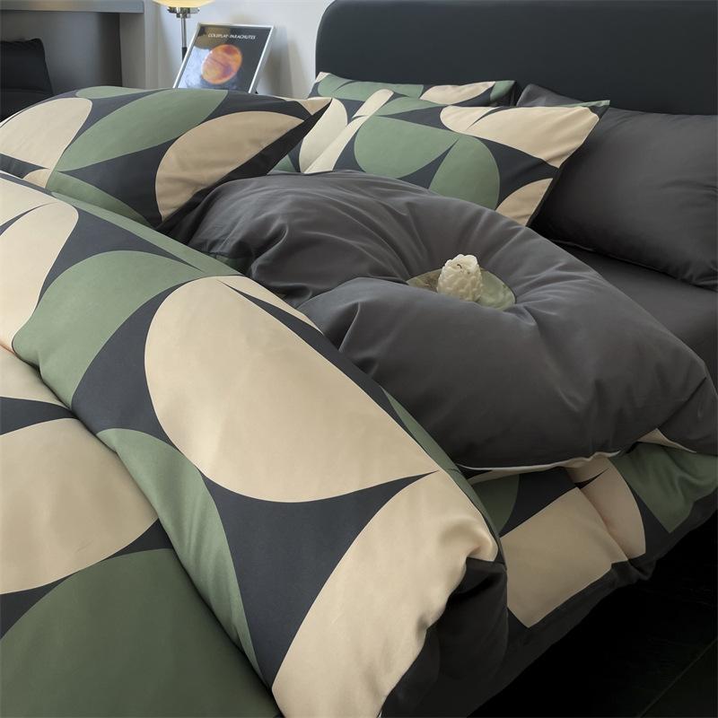 Комплект постельного белья из четырех предметов, пододеяльник из чистого хлопка с цветочным рисунком, простыня для спальни из трех предметов