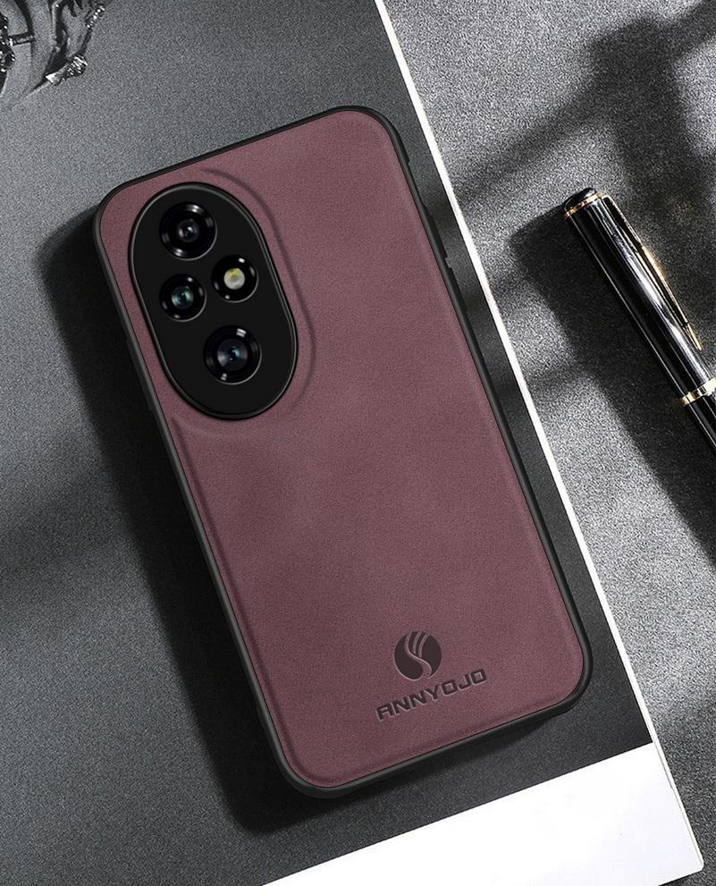 Matte Plain Leather Case For Honor 200 Pro Honor 200 Lite Honor200 Built-in Metal Car Mount Holder Cover