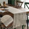 Nordic Crochet Lace Table Runner with Tassel Cotton Wedding Decor Hollow Tablecloth Romance Table Cover Tables Decoration