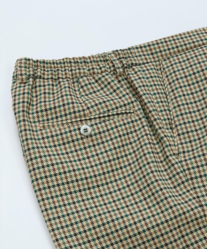 BELLIEF Gun Club Check Single Pleat Banding Chino (Check)_Japan Fabric