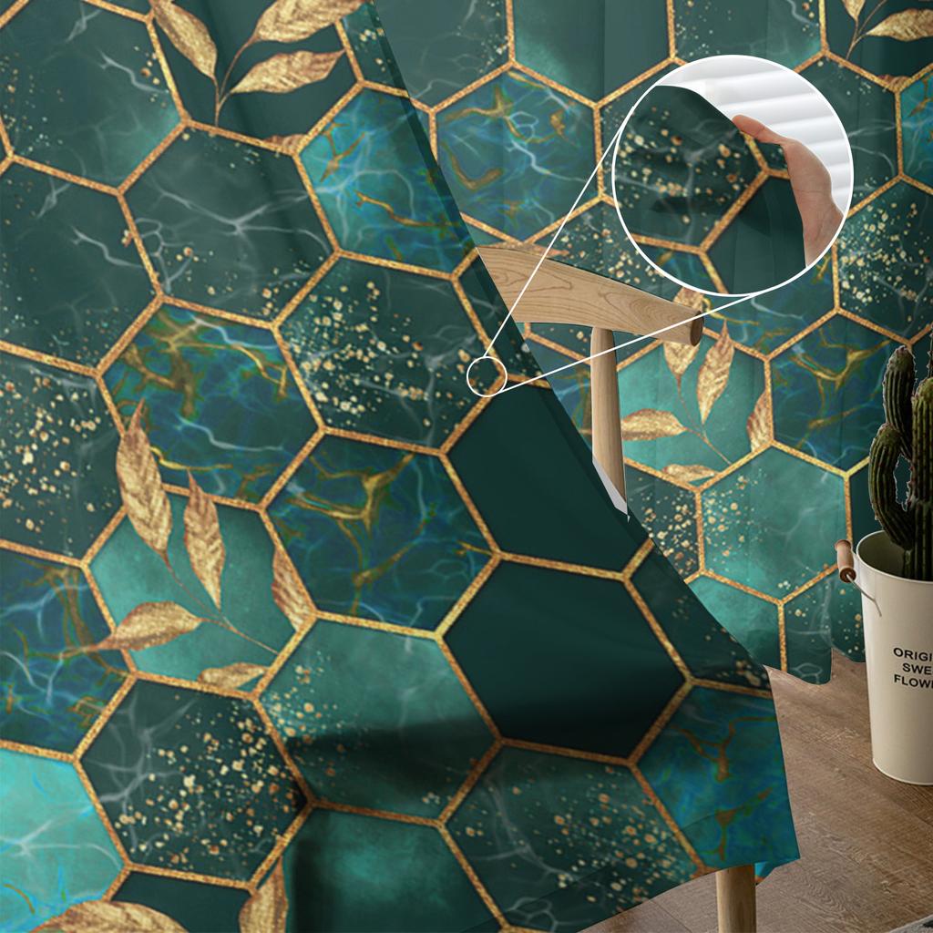 Мраморная сотовая текстура, аква-зеленая вуаль, прозрачные шторы, тюлевая занавеска для гостиной, окна, кухни, спальни, домашний декор