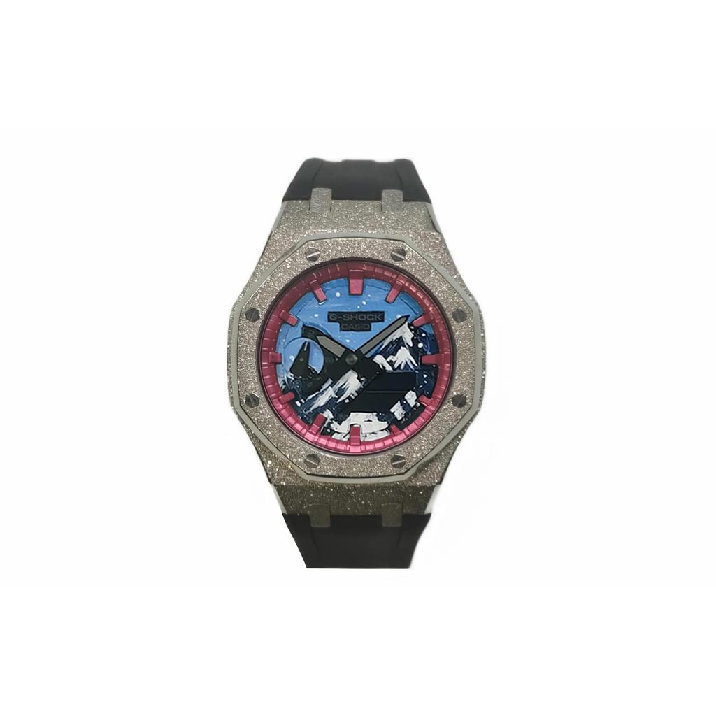 CASIO Men Liquid Crystal/Analog Dual Display Series 44mm Black Watch GA-2100-1A1(Watch3--)
