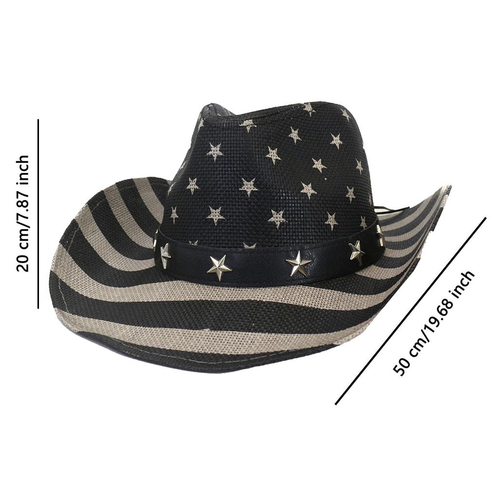 Мужская винтажная ковбойская шляпа с американским флагом США в стиле вестерн Shape-It