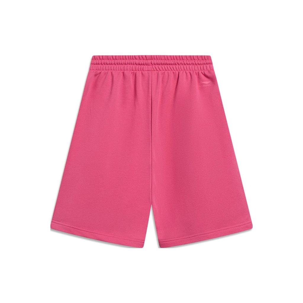 Li Ning X Disney Collaboration Series Anime Pattern Print Влагоотводящие свободные спортивные шорты Женские шорты Малиново-красные AKST646-3