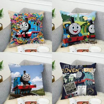 TThomas The Train Pillow Case For Car Sofa Decorative Home Doublesided Print Plush Square Throw Pillow Cushion Cover