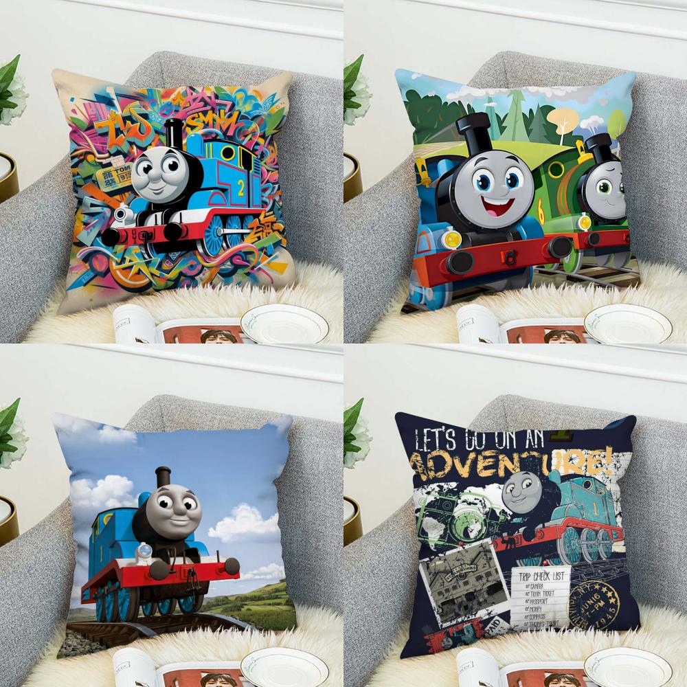 TThomas The Train Pillow Case For Car Sofa Decorative Home Doublesided Print Plush Square Throw Pillow Cushion Cover