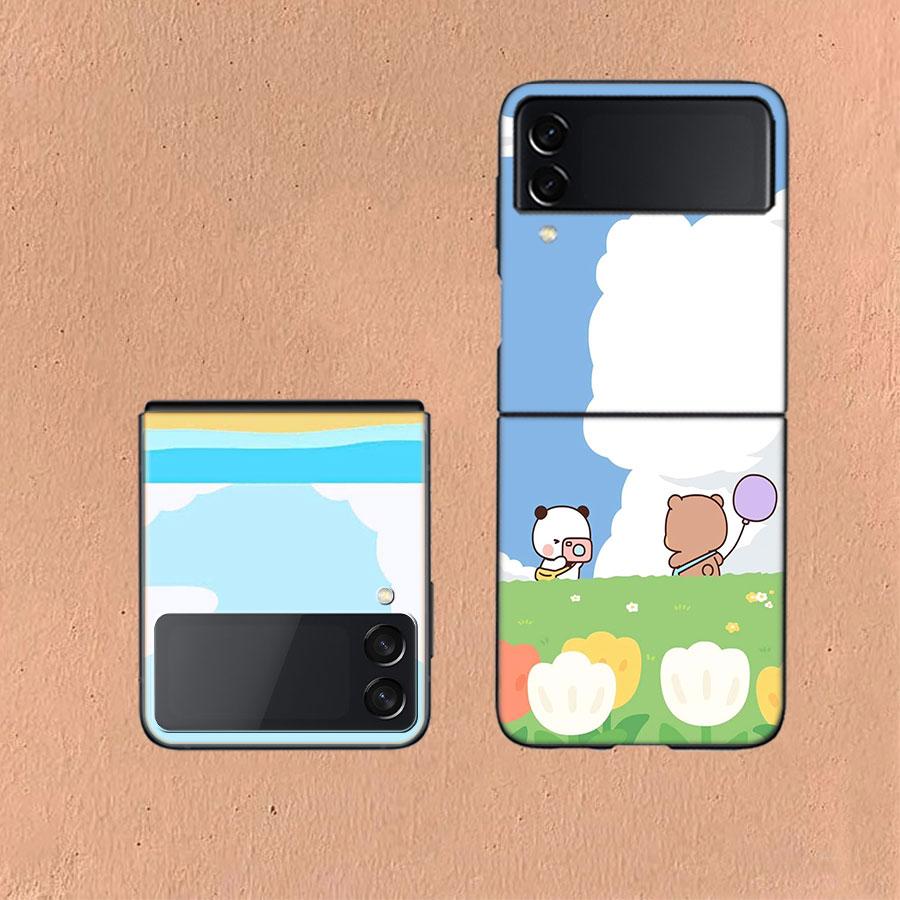 Милый Чехол BuBu DuDu для Samsung Z Flip7 6 Galaxy Чехол Ударопрочный Z Flip5 Z Flip3 4 5G Жесткая Крышка Телефон TPU PC Жесткий Funda