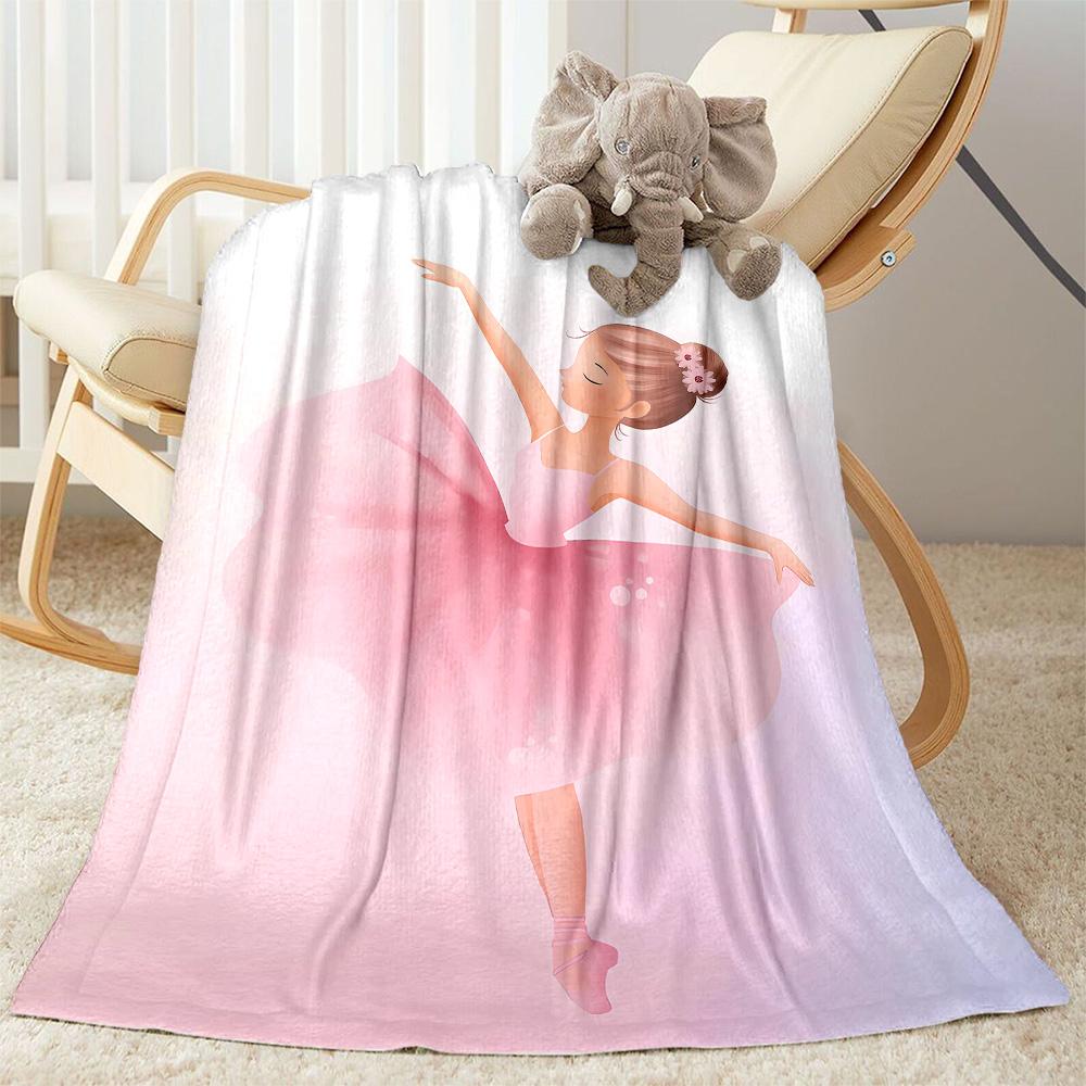 Dreamy Ballerina Flannel Blanket - Soft and Comfortable, Suitable for Sofas, Beds, Offices, Travel, and All Seasons, Making It A Perfect Holiday Gift.