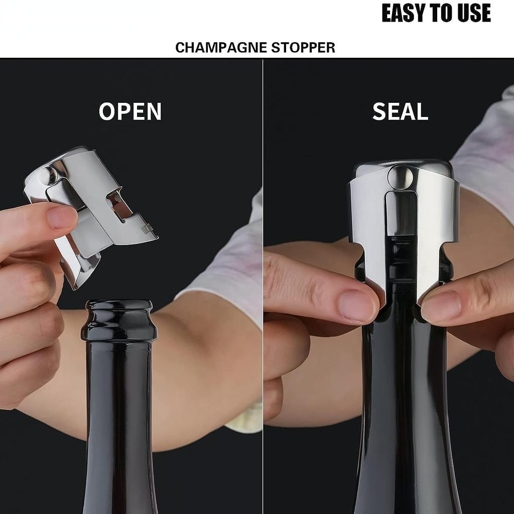 Пробка для бутылки шампанского из нержавеющей стали, многоразовая пробка для шампанского, пробка для бутылки игристого вина, герметичная пробка