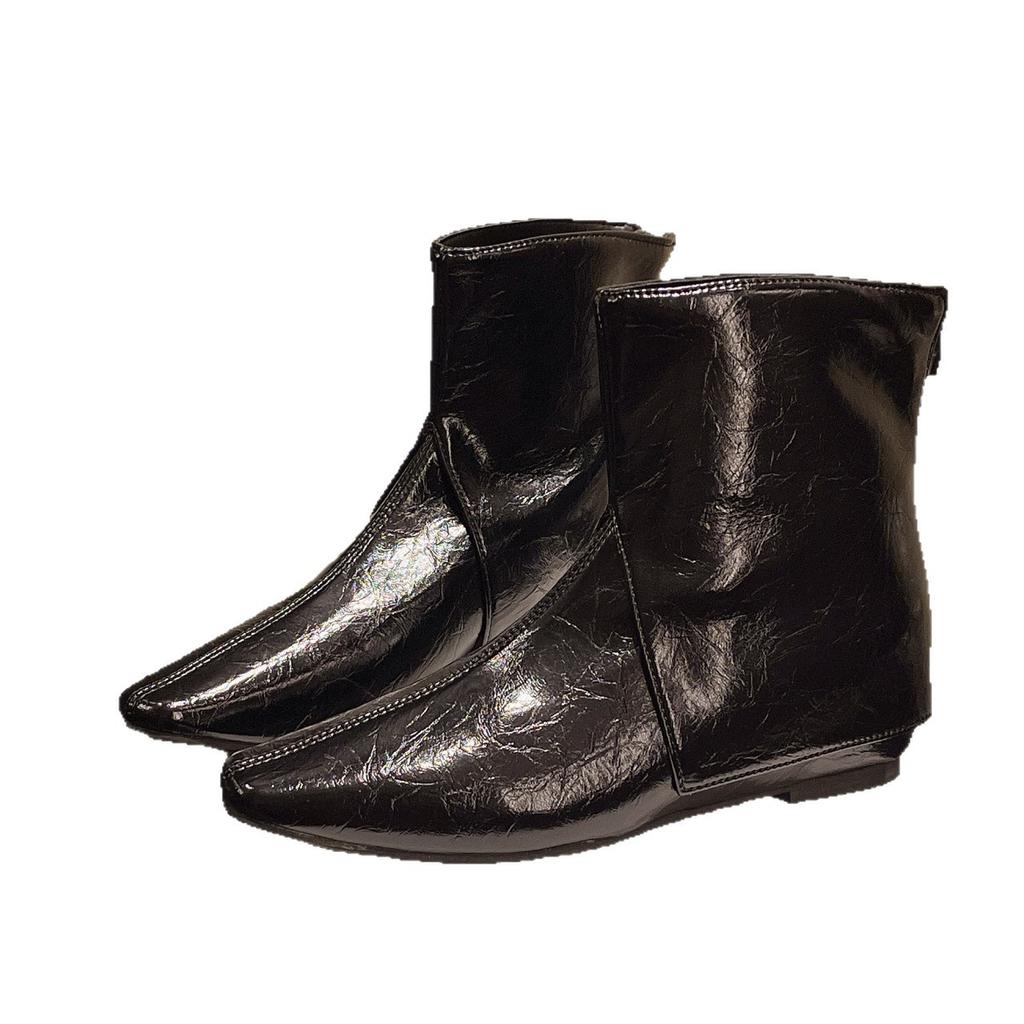 Женские ботильоны из коровьей кожи первого слоя и короткие ботинки, новые осенне-зимние, с квадратным носком, боковой молнией, тонким каблуком, женские одинарные ботинки, короткие ботильоны