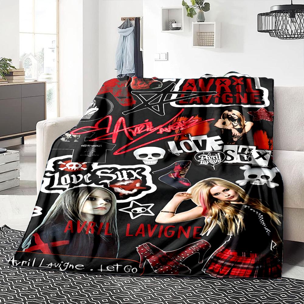 Avril Lavigne Collage Blanket Soft Throw Blanket For Home Bedroom Bed Sofa Travel Office Solid Christmas Blanket