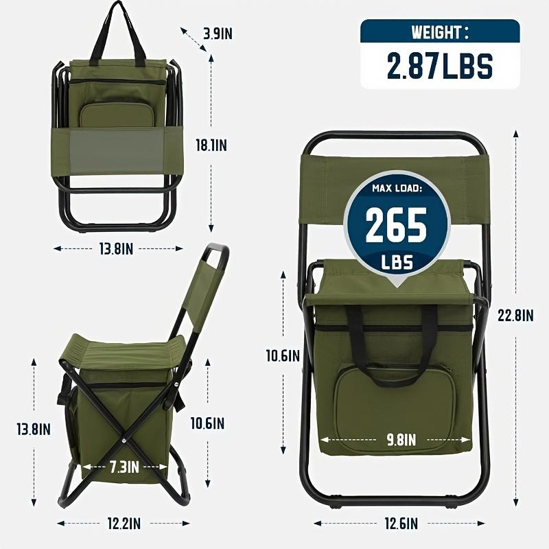 Portable folding camping chair Lightweight backrest with storage bag Heavy-duty outdoor chair Suitable for camping, hunting, fishing, hiking, and