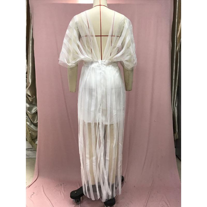 Женские летние узкие полые платья с v-образным вырезом и шалью