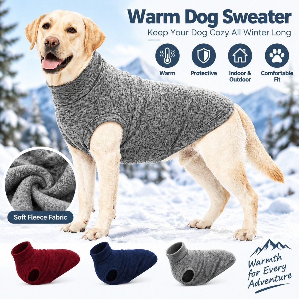 Stretchy Pet Dog Warm Vest High Neck Pet Home Apparel Wear-Resistant Dog Pajamas Home Sleeping