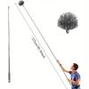 Stainless Steel Spider Web Brush Telescopic Handle Ceiling Duster Cobweb Duster  Ceiling Cleaning