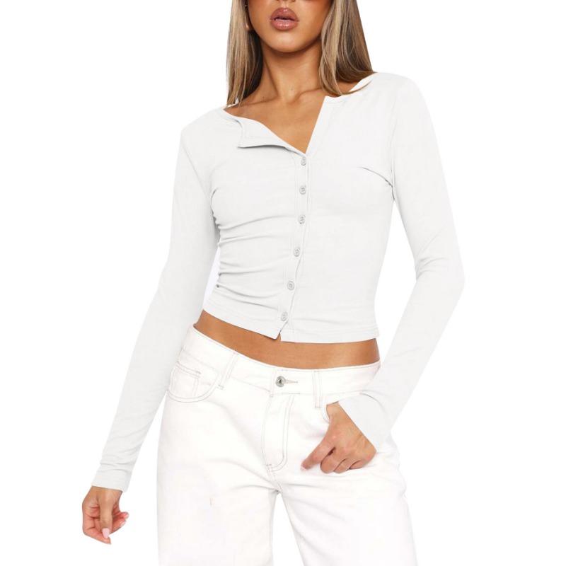 Spring and Autumn Women's Blouse Y2K Slim Fashion Pure Desire Wind Long Sleeve Tops