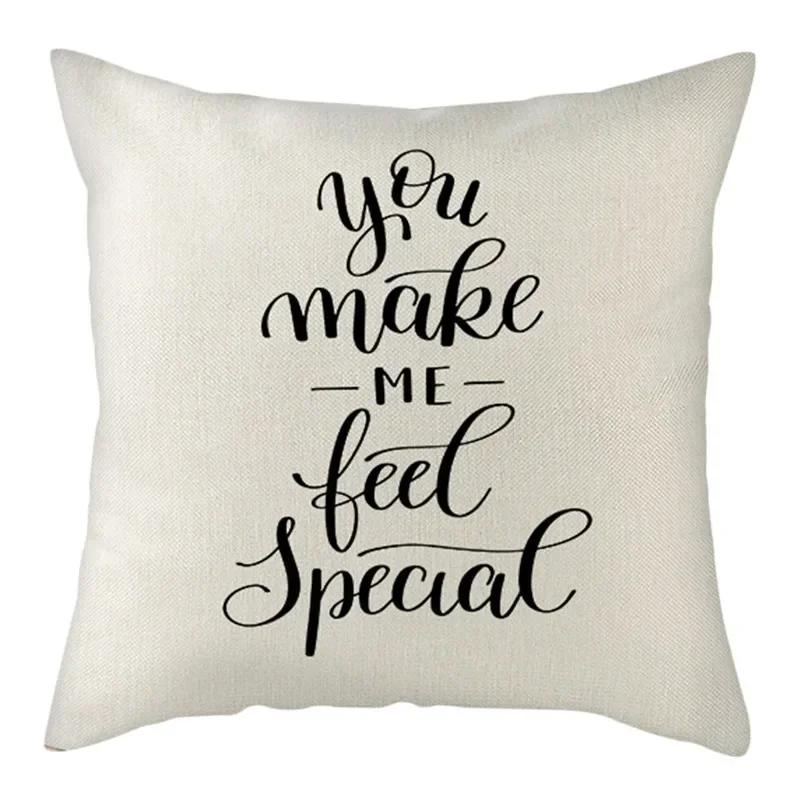 Black, White, Red, Romantic Words Double-Sided Printed Pillow Cover Short Plush Suitable Living Rooms Sofas Throw Cushion Cover