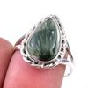 Натуральный драгоценный камень серафинит 925 пробы, ювелирное кольцо из стерлингового серебра, размер 8 T8C50