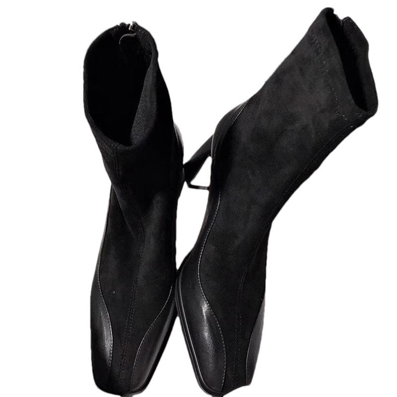 Остроносые женские высокие сапоги, модные элегантные туфли на высоком каблуке, тренд 2025 года, массивные дизайнерские туфли-лодочки, готические классические зимние ботинки Mujer