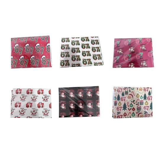 1 Roll Christmas 67 Santa Wrapping Paper Six Seven Meme Gift Box Packaging Paper Tear-Resistant Present Wrap Packing Paper Sheet