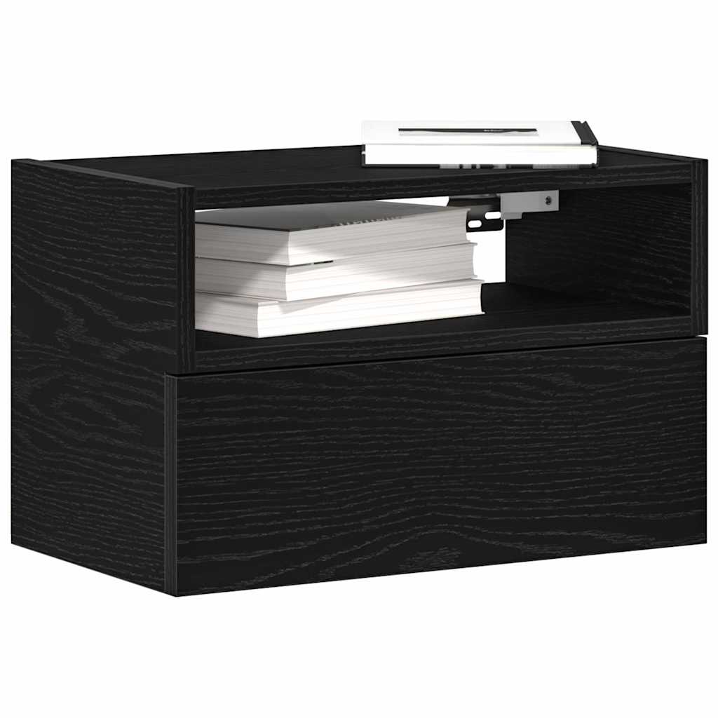 Vidaxl Wiszące Szafki Nocne, 2 Szt., Czarne, 45X26X28,5 Cm