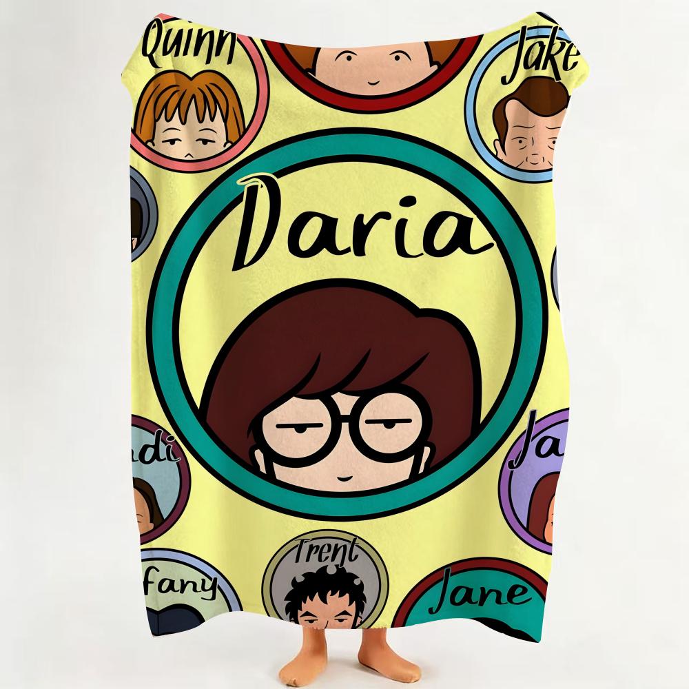 cartoon D Daria T The S Series Throw Flannel Throw Blanket Suitable for Sofa Living Room Bedroom