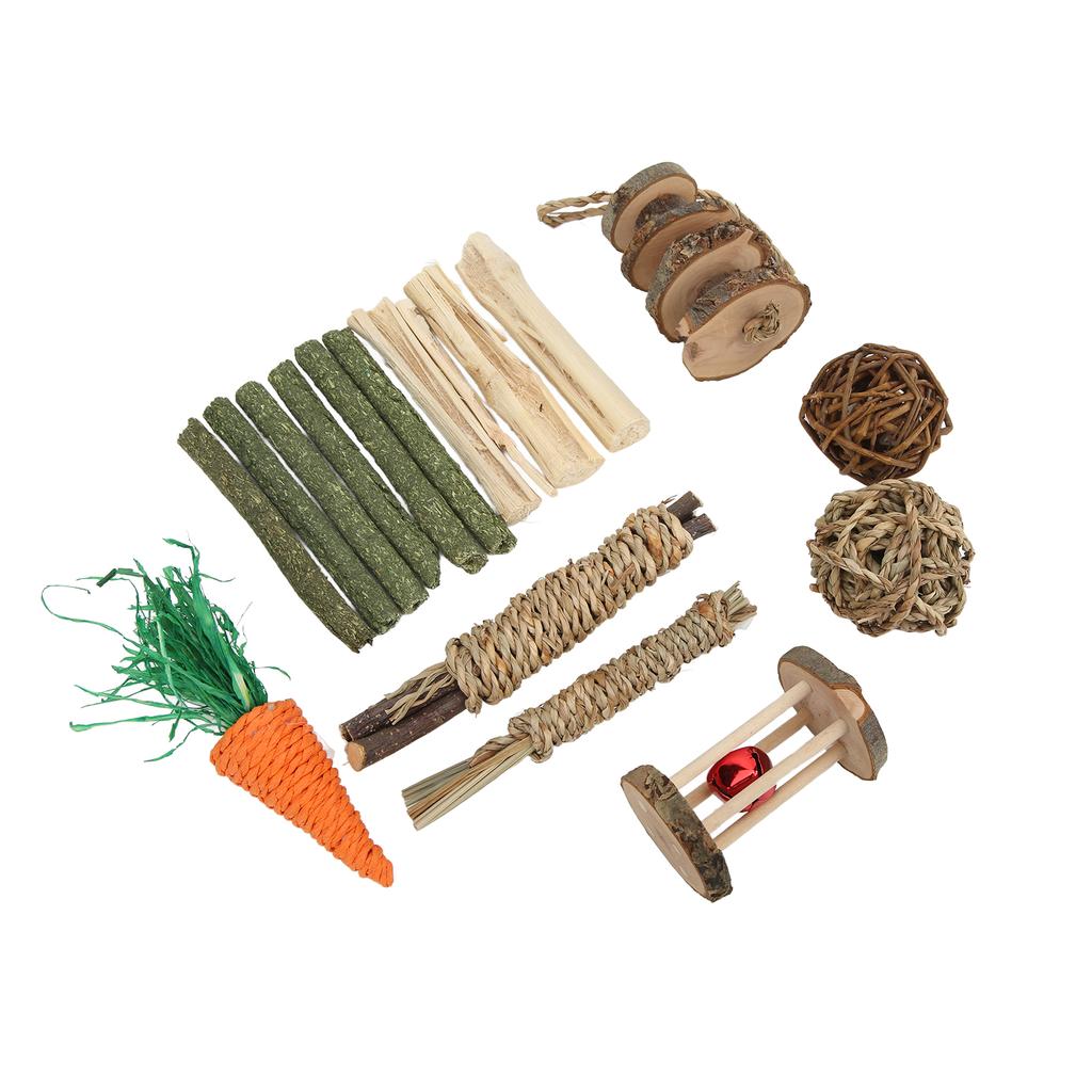 Hamster Chew Toys Set Teeth Care Small Pets Chewing and Playing Molar Toys Accessories for Rabbits