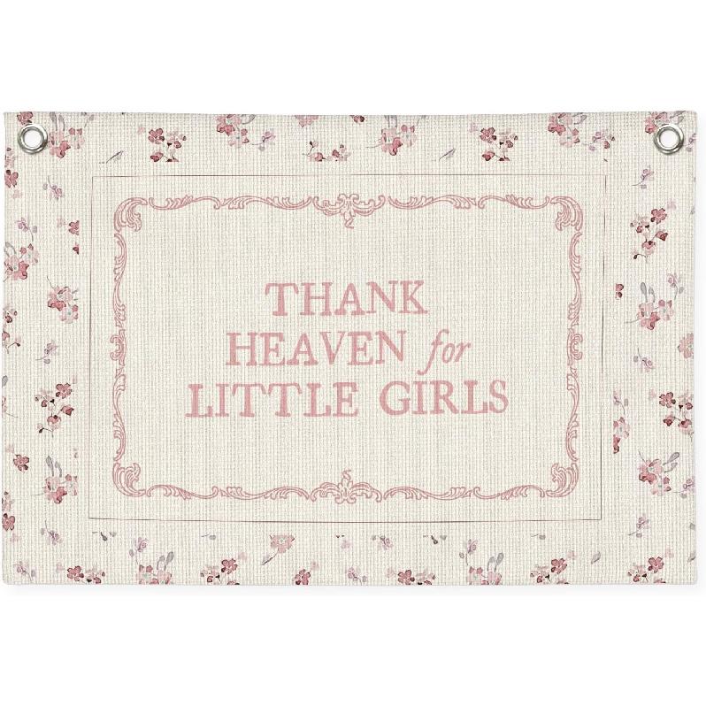 DDYGZYW Boho Floral Nursery Wall Art,Girls Room Decor,Wildflower Nursery Decor Linen Banner Print,You'll Never Know Dear How Much I Love You Wall