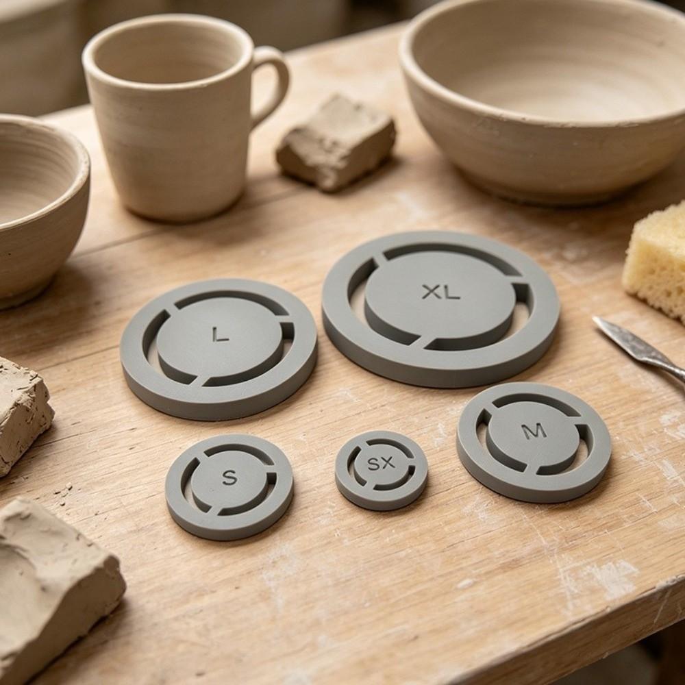 5Pcs 5 Sizes Ceramic Pottery Foot Ring Tool Set Handmade Clay Art Precise Alignment Pottery Base Alignment Tool Fast Shaping