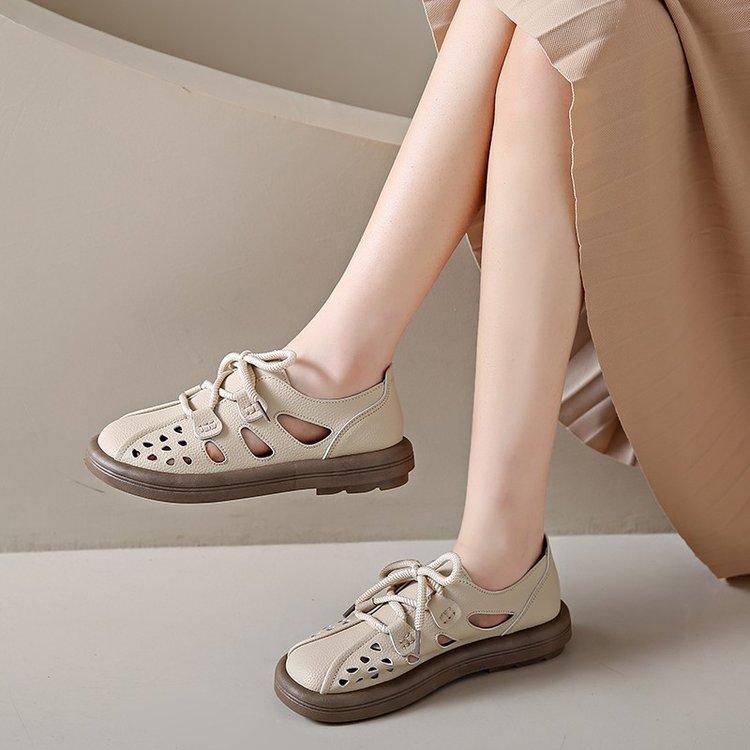 Womens Sandals Summer Genuine Leather Handmade Ladies Shoes Women Flats Women Moccasins Leather Shoes