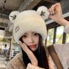 Women's Korean Antler Plush Hat - Christmas Edition, Thick & Warm Knit for Autumn/Winter, Japanese Sweet Style