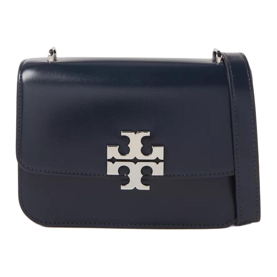 Tory Burch Eleanor Logo Leather Shoulder Bag Small Women shoulder bag Navy-Blue 164828-400